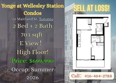Rare Downtown Toronto Assignment Opportunity — 28 Maitland St Looking for a true 2-bedroom condo in...