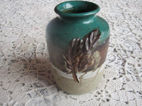 Vintage Beaver Flats Pottery Vase with Hand Carved Design
