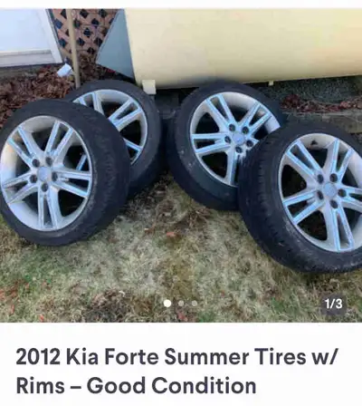 2012 Kia forte tires and rims 5 bolt 15 inch