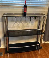Liquor Bar with suspended glass ware 