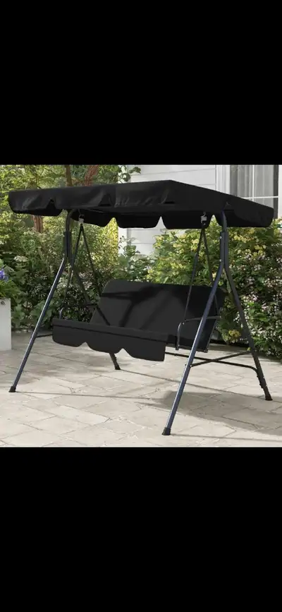 3-Seater Outdoor Porch Swing with Adjustable Canopy, Patio Swing, View more