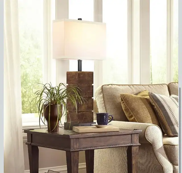 Spclsim Set of 2 Farmhouse Table Lamps 25.3" Vintage Brown in Other in City of Toronto - Image 9