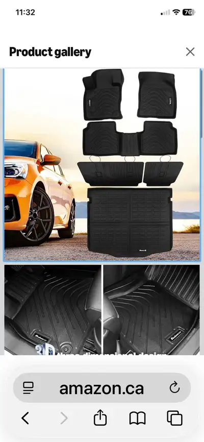 Full set of fitted Floor mats and trunk protection mats for FORD ESCAPE 2020-2026 Used but in good c...