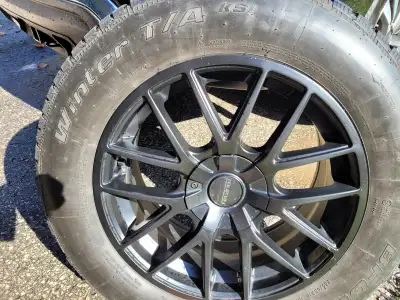 BFG Winters T/A 235/65R/18 mounted to premium Touken Aluminum Rims. Won't ever rust. Top rated, stic...