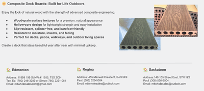 Built for Life Outdoors. Enjoy the look of natural wood with the strength of advanced composite engi...