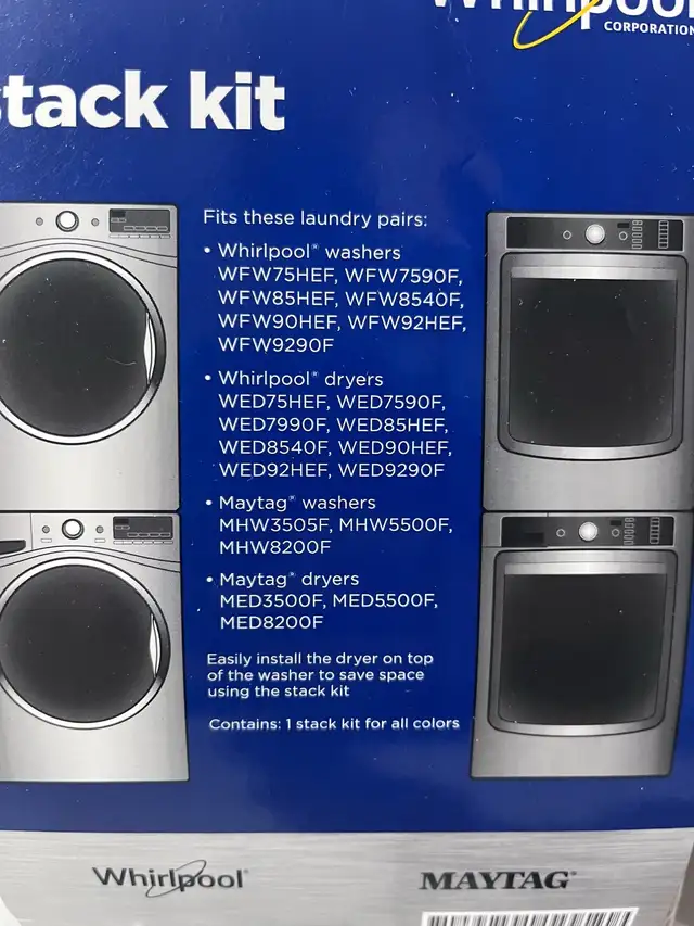 Whirlpool W10869845 Genuine OEM Stacking Kit For Washers & Dryer in Washers & Dryers in Markham / York Region - Image 4