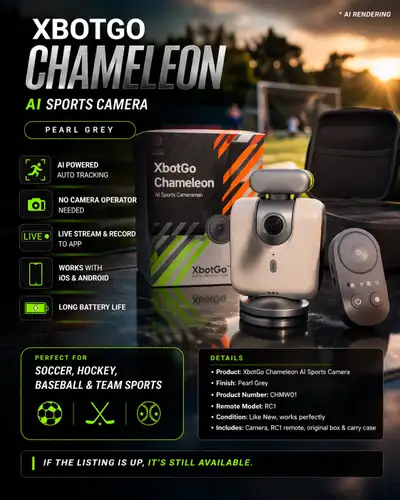 XbotGo Chameleon AI Sports Camera – Auto Tracking (Pearl Grey), View more