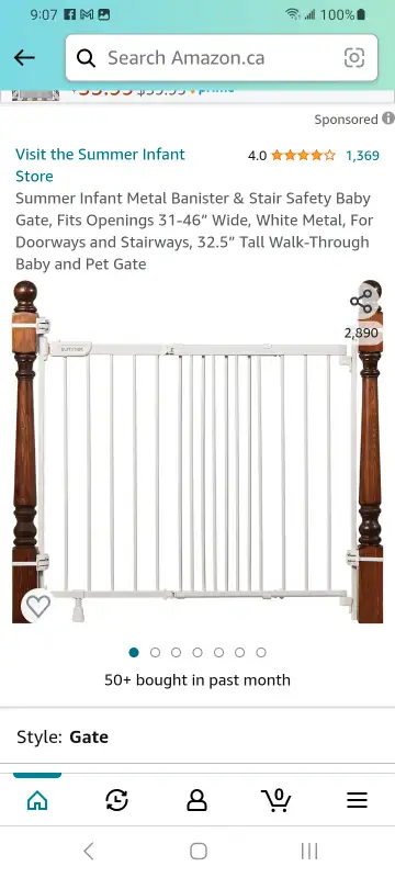 Summer Infant metal Bannister and stair safety gate.  New in box, View more