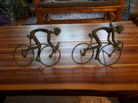 Cadeau vélo - Sculptures 3D - Paire de cyclistes, homme et femme