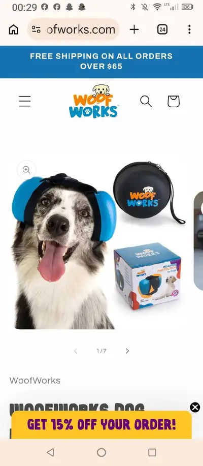 WoofWorks Dog Hearing Protection Case (Orange), View more