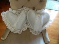 TWO HAND CRAFTED HEART SHAPED CUSHION