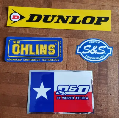 Dunlop Ohlins D&D S&S tire stickers exhaust pipe racing muffler, View more