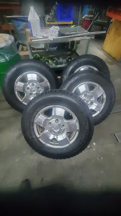 4x Toyota Tundra tires on rims. 2 tires motormaster eliminator x trail A/T mud and snow tires. 2 mot...