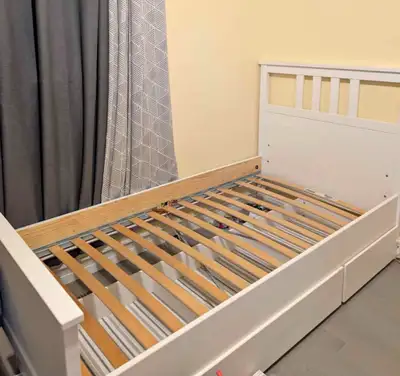 IKEA HEMNES twin bed frame with under bed drawers, View more