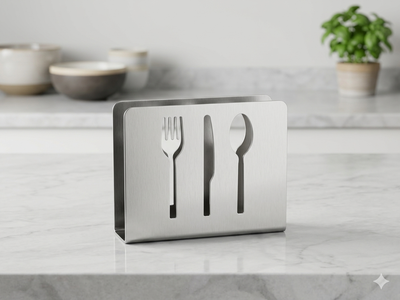 Modern Stainless Steel Napkin Holder | Cute Cutlery Design! Category: Home & Kitchen / Dining Condit...