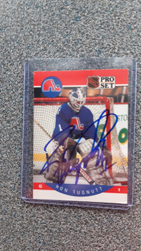 1990-91 Pro Set Quebec Nordiques Ron Tugnutt Carte signé hockey