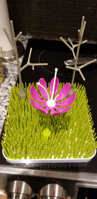 Boon Grass Bottle drying rack - with 2 trees and 1 flower