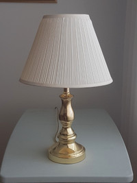 Brass Table Lamp with Fabric Shade