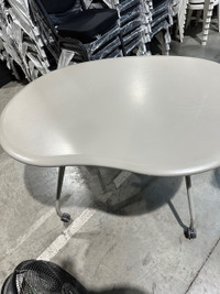 Rolling Kidney Shaped tables, gray tone