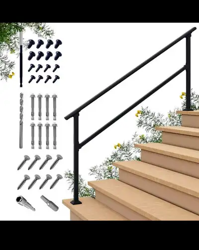 Hand Rails for Outdoor Steps, 6 Step Railing & Indoor Stair Rail, View more