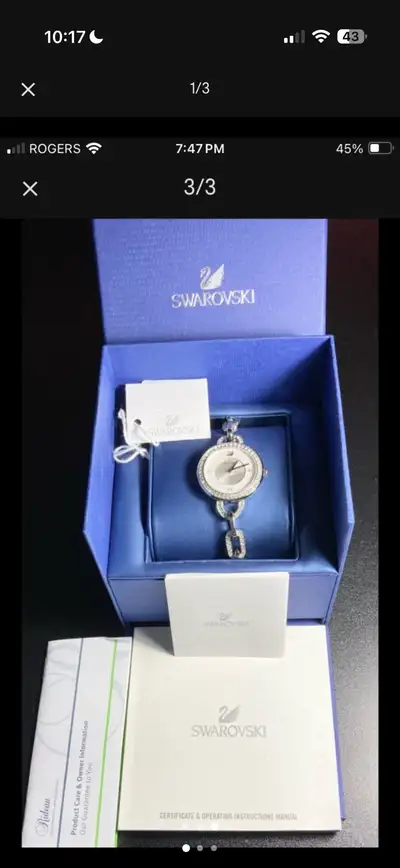 Swarovski Ladies Braclet Watch-NEW with paperwork, View more