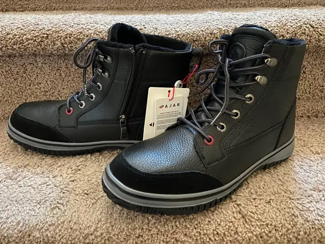 Brand New Men’s Pajar Leather Winter Boots in Men's Shoes in Calgary - Image 3