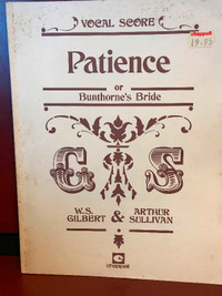 Patience (or Bunthorne's Bride): Vocal Score Paperback