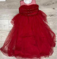 Girls Red Party Wear Long Dress (12Y)