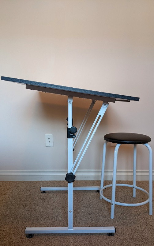 Adjustable Art/Drafting Table With Stool Desks Calgary Kijiji