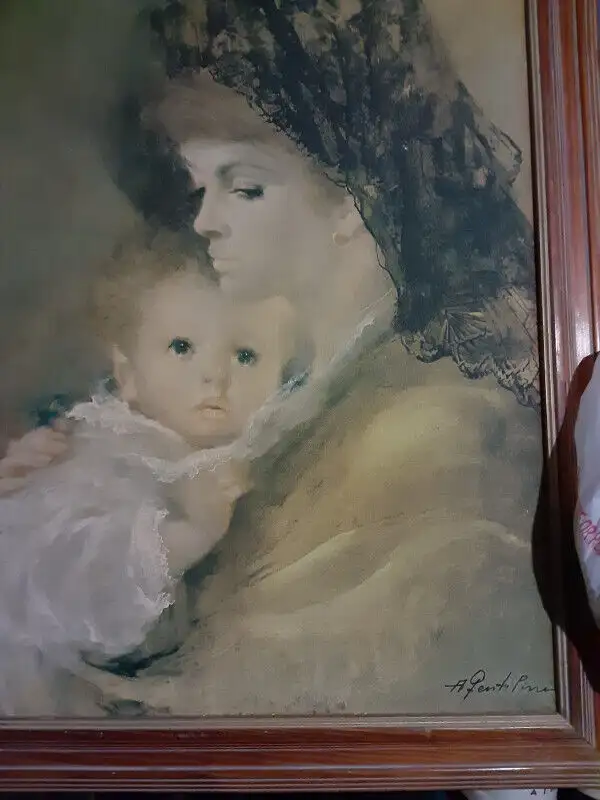 A Fenti Pini Signed Mother & Child Textured Print Art in Other in Windsor Region - Image 2