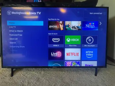 Westinghouse 43” 4K Roku tv, View more