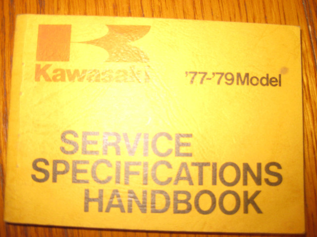 1977-79 Kawasaki Motorcycle Service Specifications Handbook in Other in Kitchener / Waterloo
