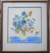 A Beautiful Signed Raoul Dufy Watercolour On Paper C/W A Label