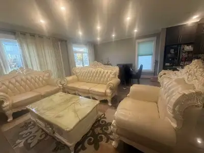 European style leather sofa set + table -used, View more