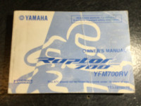 2006 Yamaha Raptor 700R YFM700RV Quad ATV Owners Manual