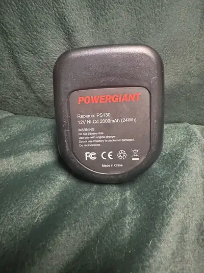 PowerGiant 12V 2.0Ah Ni-CD Pod Style Battery for Black & Decker PS130 PS130A A9252 A9275 Firestorm 1...