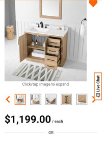 Vanity New 42". Save the tax of $350!