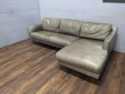 Structube leather sectional. FREE DELIVERY, View more