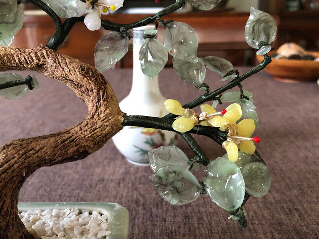 Vintage Chinese glass bonsai tree flowers marked dans Art et objets de collection  à Ville de Montréal - Image 3