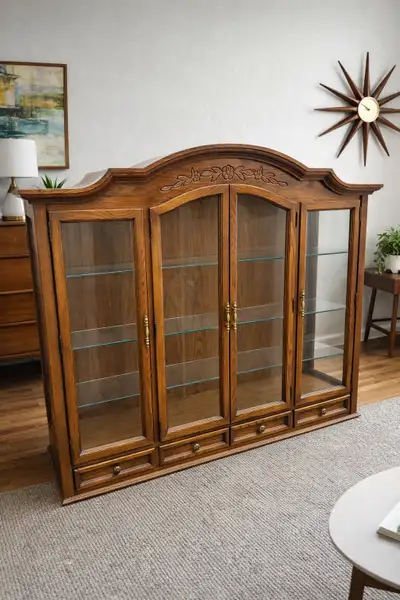 Vintage French Provincial China Cabinet Hutch, View more