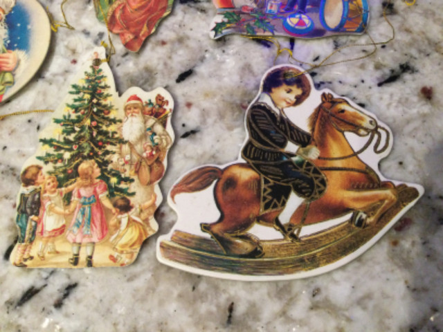 Vintage  * Die Cut  * 11 Victorian Cardboard Christmas Ornaments in Holiday, Event & Seasonal in Edmonton - Image 3