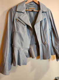 Vintage Danier Peplum Style Leather Jacket with Zippers