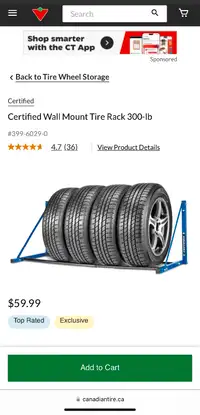 Support à pneus - tire rack Certified comme neuf capacité 300 lb