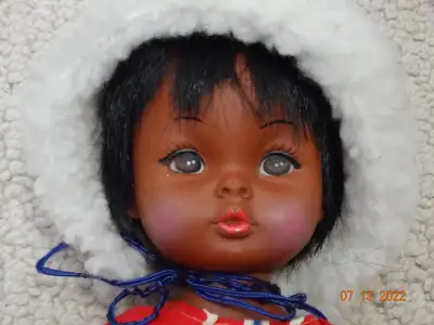 A special girl because she all original in her hat, jacket and pant/boots attached. Such a sweet fac...