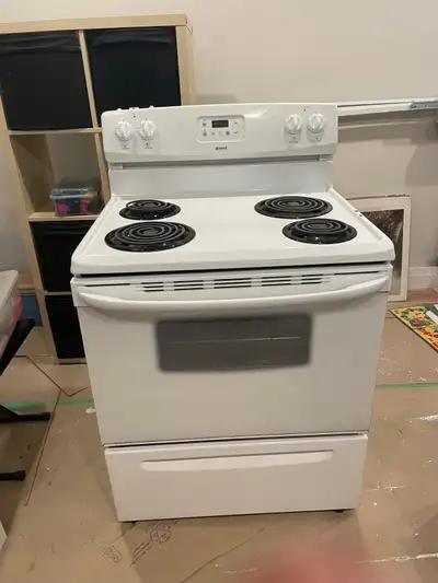 White electric stove