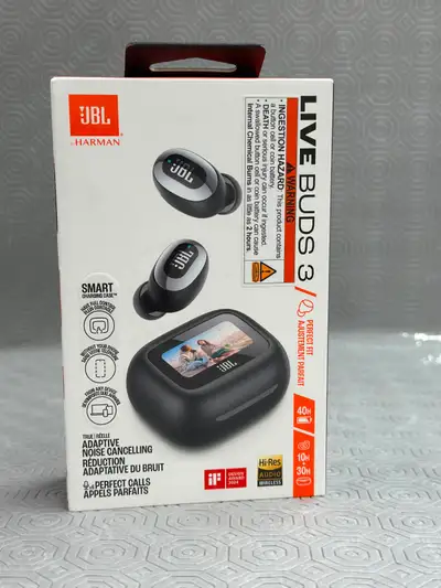 JBL Live Buds 3 ANC Wireless Earbuds - Black - New Sealed, View more