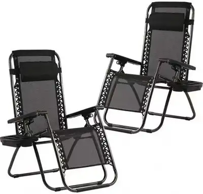 New Patio Chairs Set of 2 Outdoor Chairs Folding Chairs Outdoor Anti Gravity Chair Lounge Reclining...