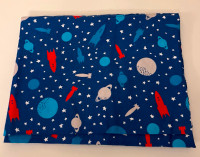 Space Flannel Fabric Rockets Moons For Sewing, Quilting, Crafts