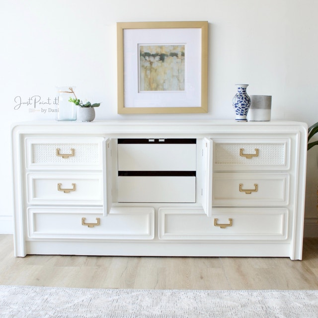 Creamy Off White with Caning Dresser/Sideboard Dressers & Wardrobes