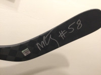 Michael Bunting autographed game used stick